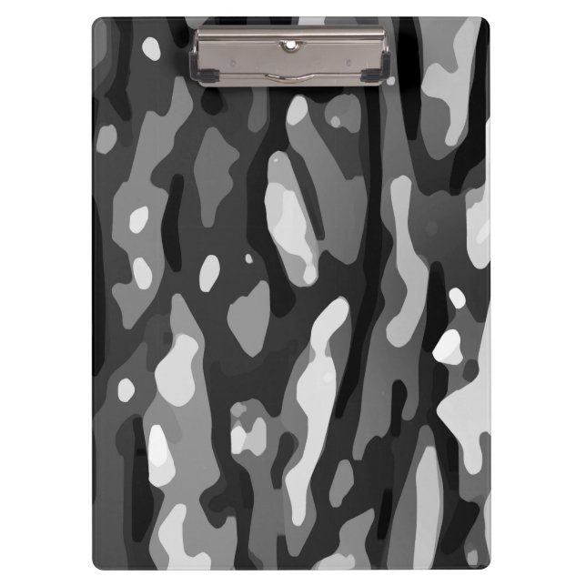 Porte-bloc Camo noir blanc gris Motif Abstrait (Devant)