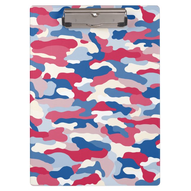 Porte-bloc Camouflage rouge blanc et bleu (Devant)