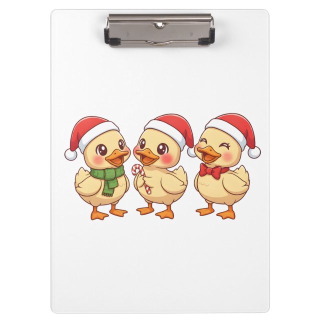 Porte-bloc Canards de Noël Kawaii Mignons | Fêtes de fin d'an (Devant)