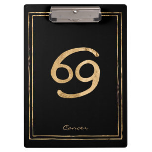 Porte-bloc Cancer le crabe martelé or stylisé astrologie