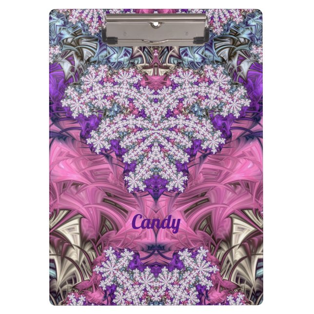 Porte-bloc CANDY ~ FLORAL! ~ Rose violet blanc et bleu ~ (Devant)