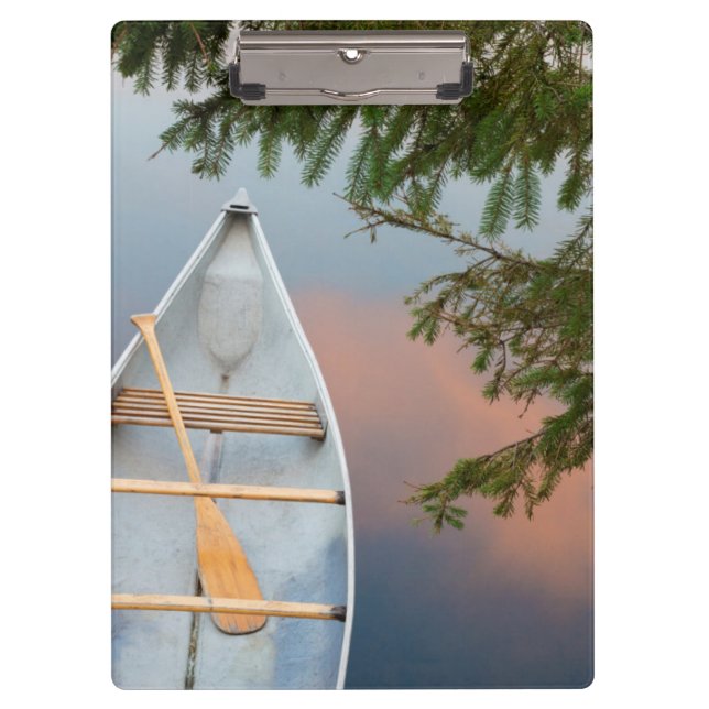 Porte-bloc Canot sur le lac au coucher du soleil, Canada (Devant)