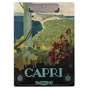 Porte-bloc Capri, Italie, Art de l'affiche de voyage vintage