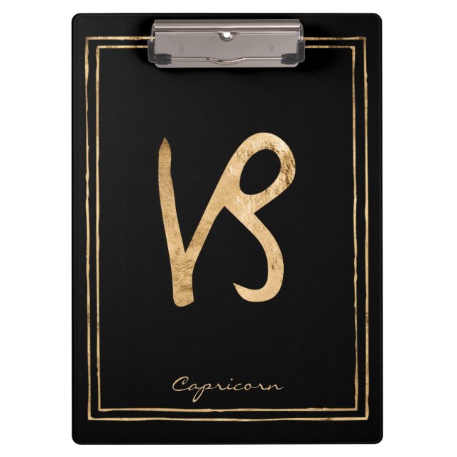 Porte-bloc Capricorne martelé or stylisé astrologie (Devant)