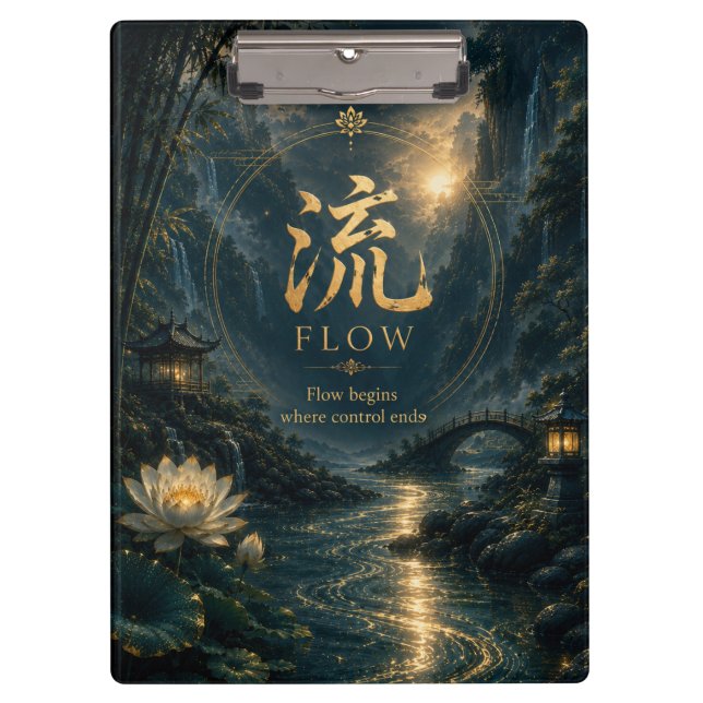 Porte-bloc Caractère chinois 流 Flow (Liú)   (Devant)