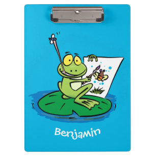 Porte-bloc Caricature amusante de grenouille verte