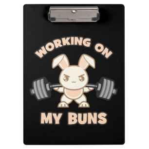 Porte-bloc Caricature Bunny - Travailler Sur Mes Buns - Gym