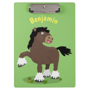 Porte-bloc Caricature de cheval de trait de Cute Clydesdale