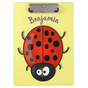 Porte-bloc Caricature de coccinelle rouge joyeux