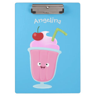 Porte-bloc Caricature de crème glacée de fraise mignonne