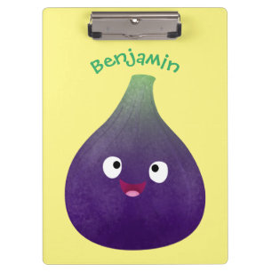 Porte-bloc Caricature de fruits mauve joyeux aux figues
