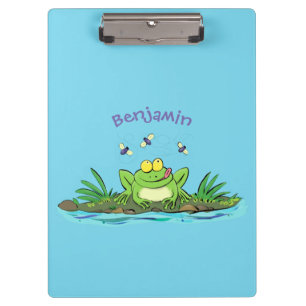 Porte-bloc Caricature de grenouille vert mignon