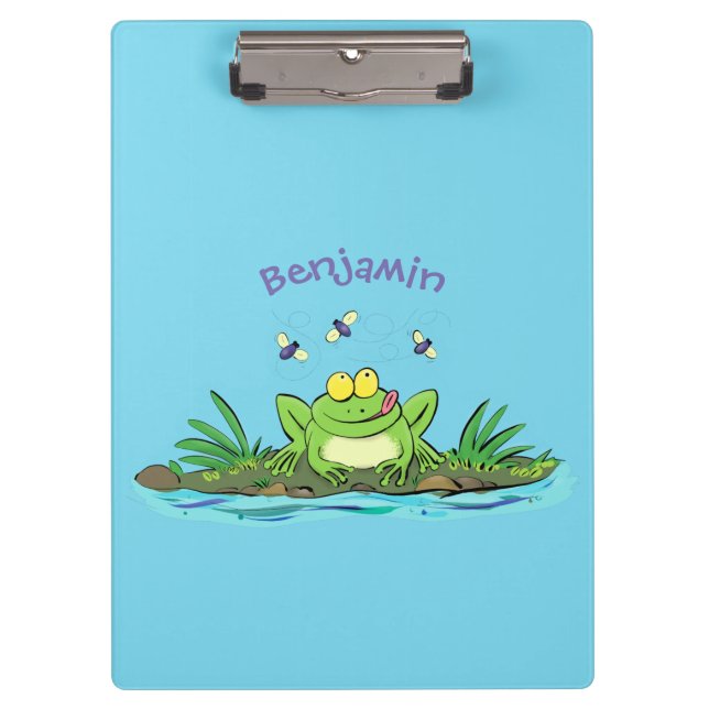Porte-bloc Caricature de grenouille vert mignon (Devant)