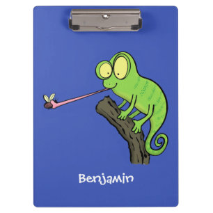 Porte-bloc Caricature de lézard de caméléon vert joyeux