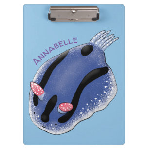 Porte-bloc Caricature de nudibranche bleu mignon