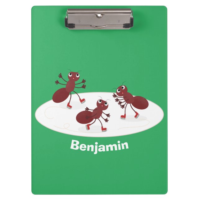 Porte-bloc Caricature de patinage sur glace de Happy red four (Devant)