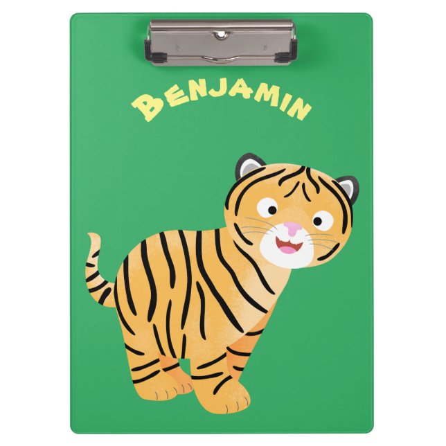 Porte-bloc Caricature de petit tigre joyeux (Devant)