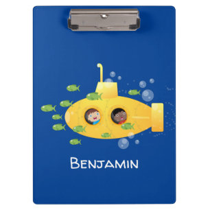 Porte-bloc Caricature de poisson sous-marin jaune mignon