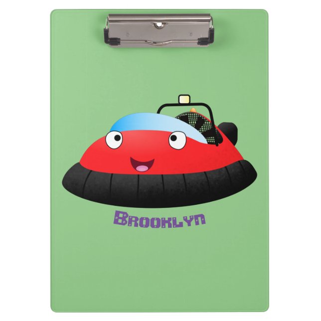 Porte-bloc Caricature d'hovercraft rouge joyeux (Devant)
