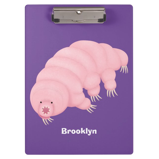 Porte-bloc Caricature d'ours d'eau tardigrade rose mignon (Devant)