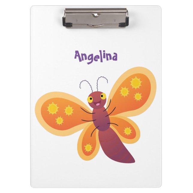 Porte-bloc Caricature joli papillon orange (Devant)