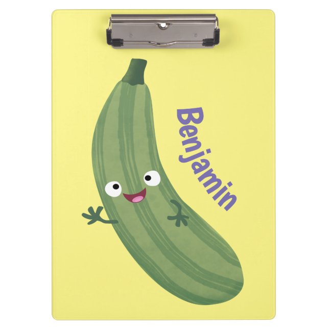 Porte-bloc Caricature joyeux de courgettes mignonnes (Devant)