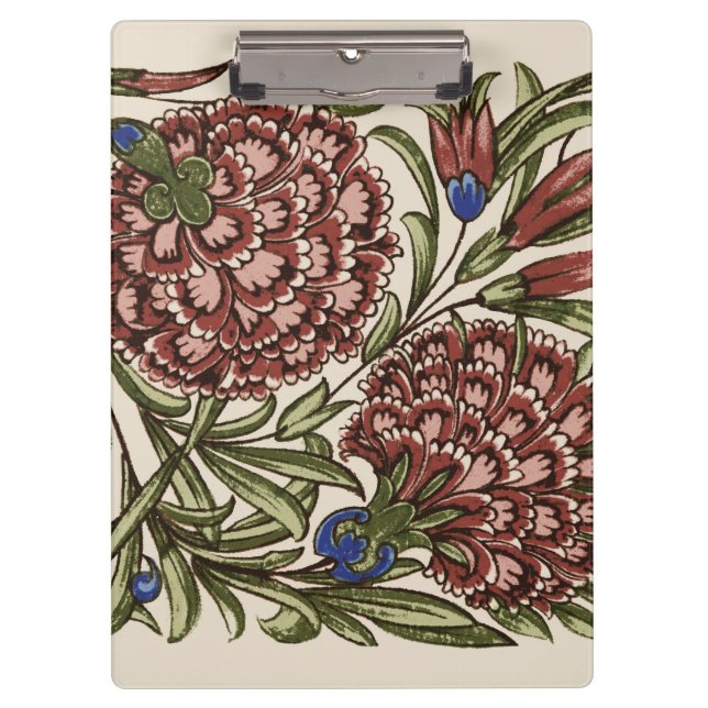 Porte-bloc Carreau de fleur d'œillet Art antique rustique De  (Devant)