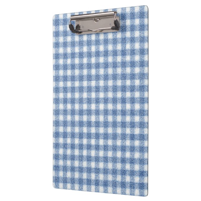 Porte-bloc Carreaux Gingham Bleu et Blanc Classiques  (Gauche)