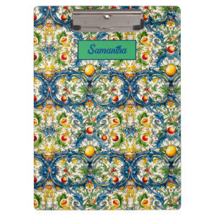 Porte-bloc Carrelage bleu d'agrumes méditerranéen sicilien