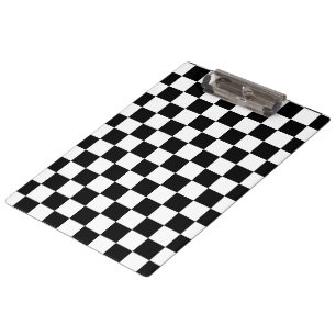 Porte-bloc Carrés à damier noir et blanc géométrique rétro