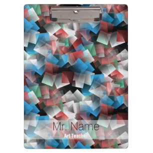 Porte-bloc Carrés Abstraits Cubist Nom personnalisé Porte - b