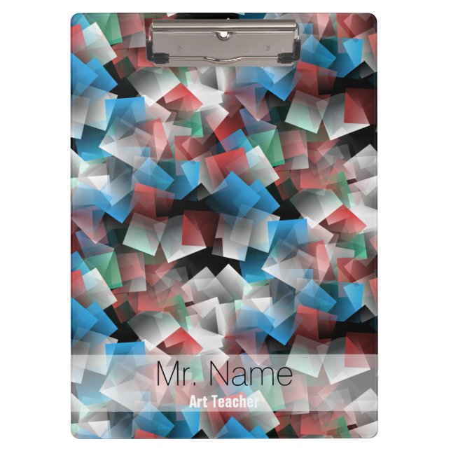 Porte-bloc Carrés Abstraits Cubist Nom personnalisé Porte - b (Devant)