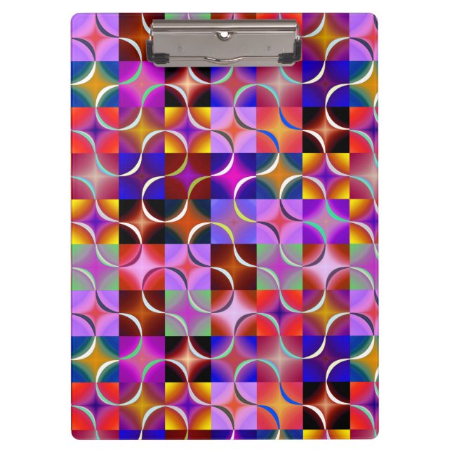 Porte-bloc Carrés géométriques multicolores (Devant)