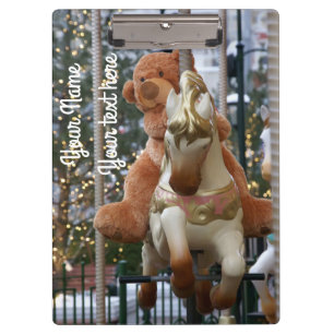 Porte-bloc Carrousel avec ours en peluche