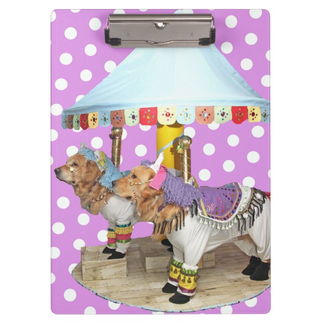 Porte-bloc Carrousel de golden retriever (Devant)
