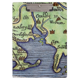 PORTE-BLOC CARTE 1677 DE LA NOUVELLE ANGLETERRE
