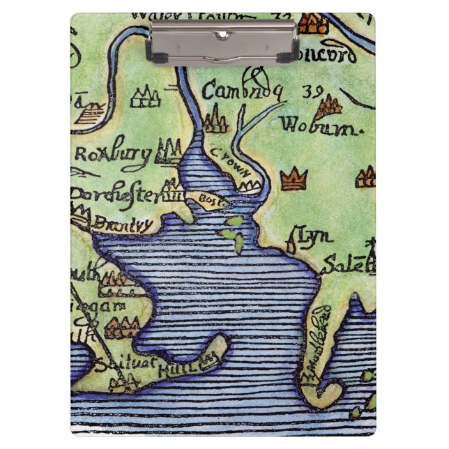 PORTE-BLOC CARTE 1677 DE LA NOUVELLE ANGLETERRE (Devant)