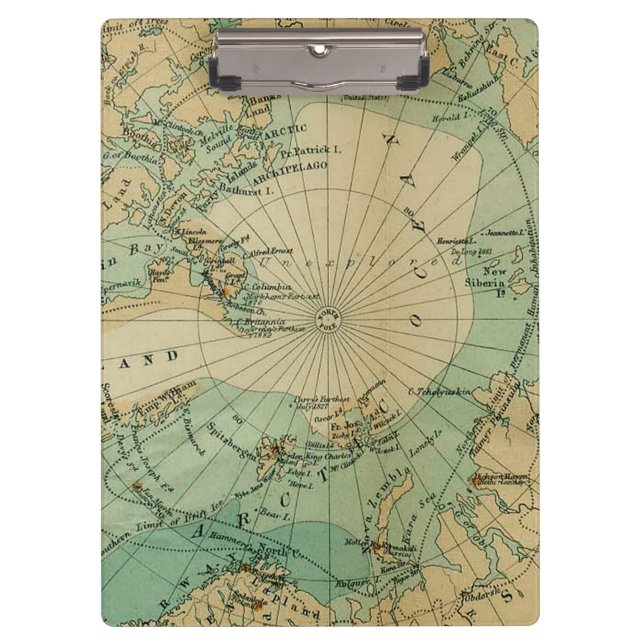 Porte-bloc Carte antique de l'océan Arctique Extraordinaire (Devant)