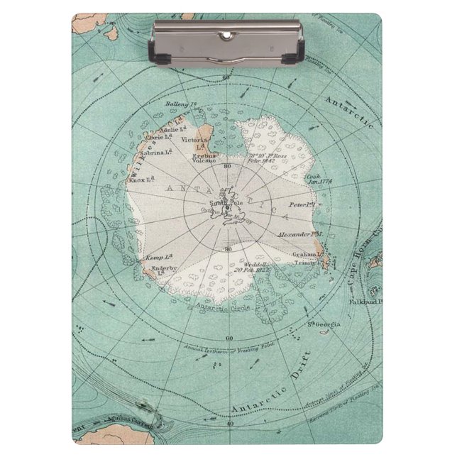 Porte-bloc Carte antique Extraordinaire Antarctique (Devant)