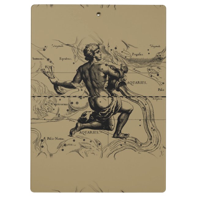 Porte-bloc Carte Aquarius Constellation par Hevelius (Dos)