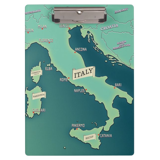 Porte-bloc Carte Classique d'Italie (Devant)