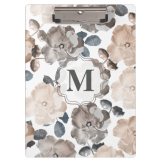 Porte-bloc Carte Clip Monogram Mariage Rose vintage