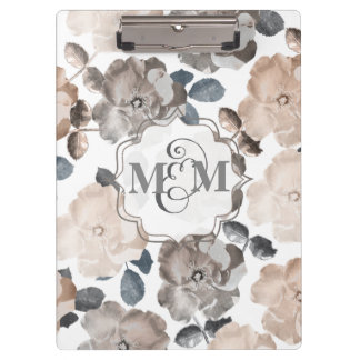Porte-bloc Carte Clip Monogram Mariage Rose vintage