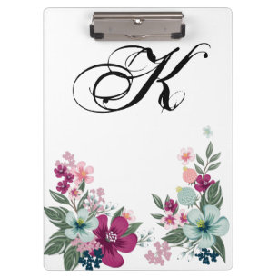 Porte-bloc Carte Clip personnalisée Fleur tropicale sur blanc