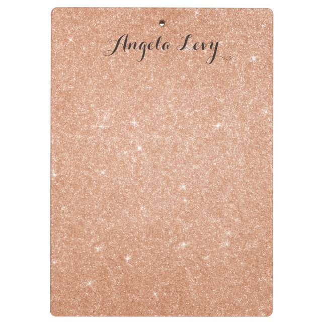 Porte-bloc Carte Clip personnalisée rose Gold Parties scintil (Dos)