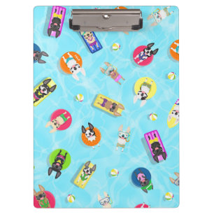 Porte-bloc Carte clipart Frenchie Pool Party
