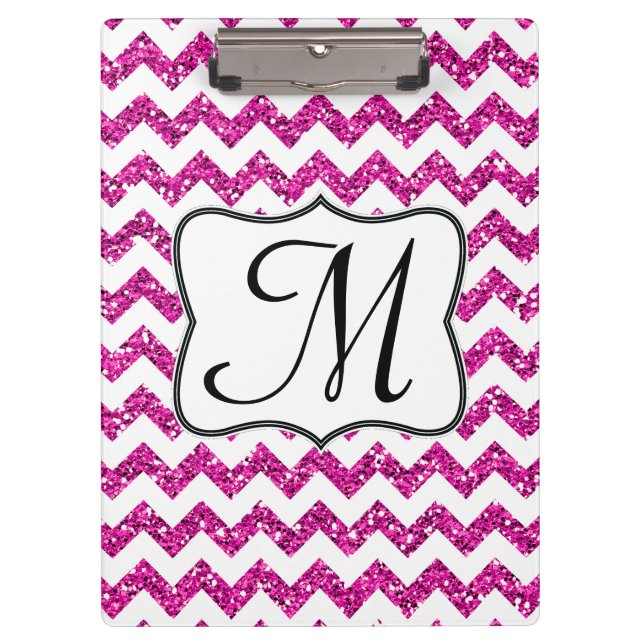 Porte-bloc Carte clipart initiale du Monogramme rose moderne (Devant)