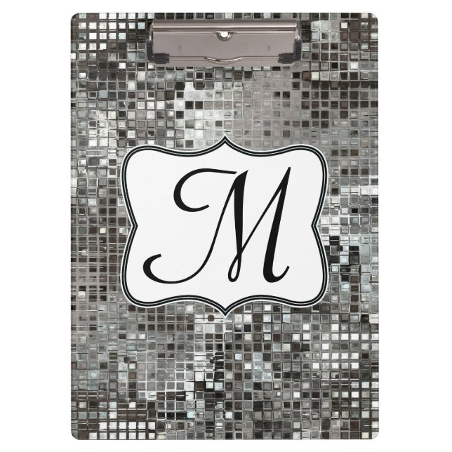 Porte-bloc Carte clipart initiale Monogram Sequin Dazzle (Devant)