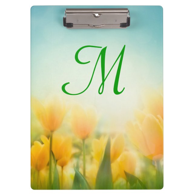 Porte-bloc Carte clipart initiale Sun Kissé Tulips Monogramme (Devant)
