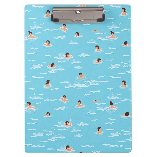 Porte-bloc carte clipart pour les personnes en natation (Devant)